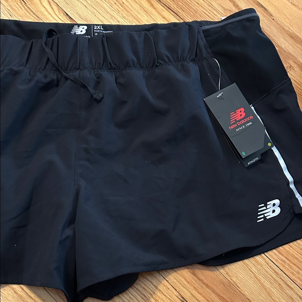 New Balance Black Athletic Shorts with Reflective Trim